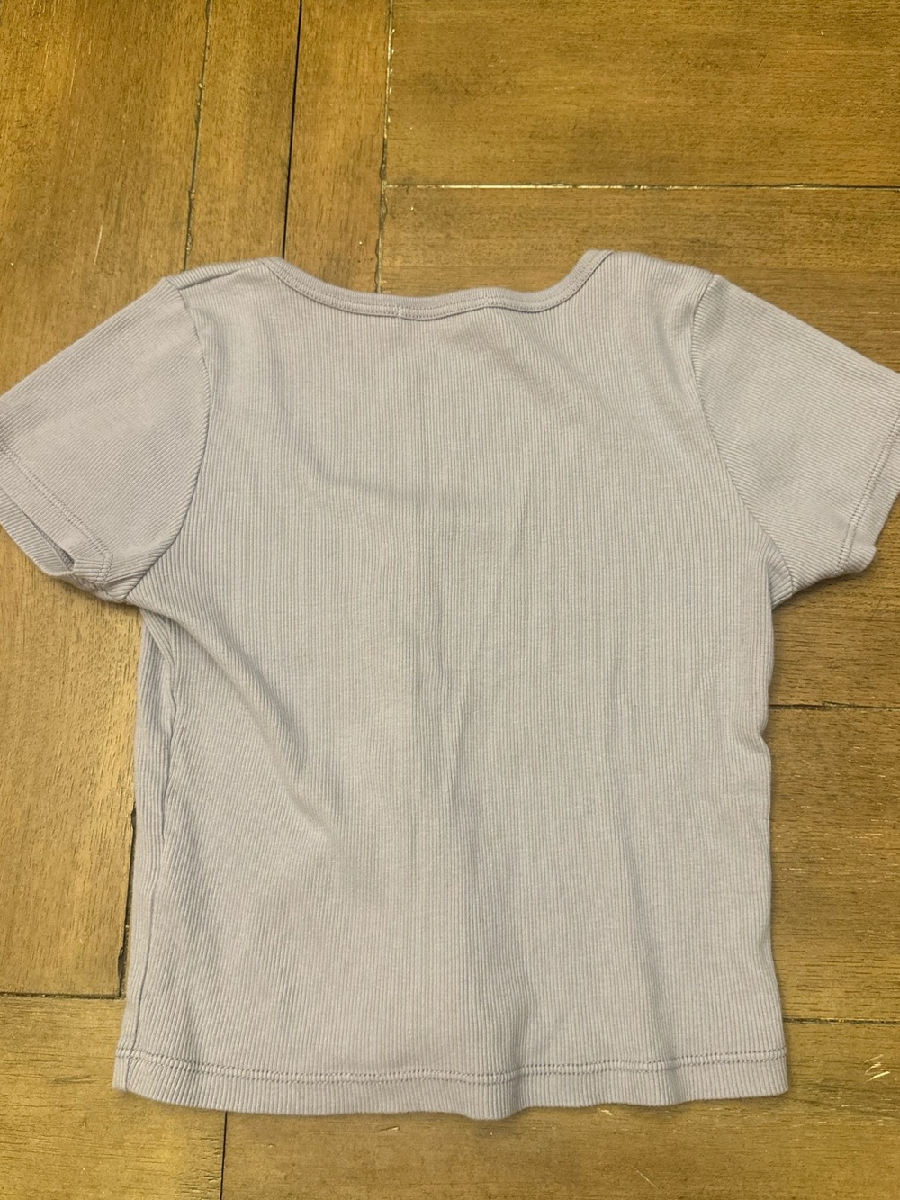 Button-Front Ribbed Short Sleeve Top - Picture 2 of 2